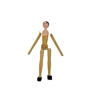 Vtg B. Shackmann  Co.  7" Wooden Peg Doll with String Joints